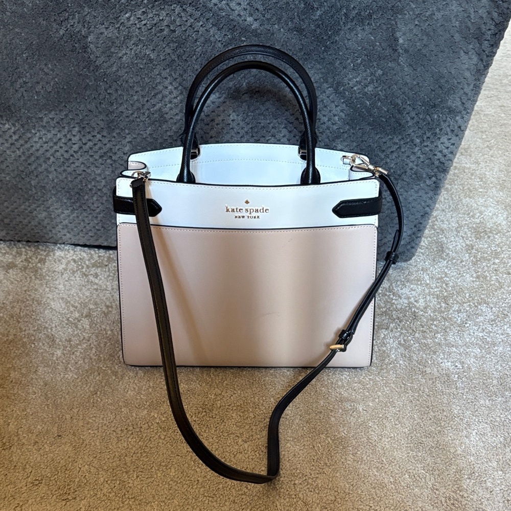Kate Spade Black, Tan and White Satchel